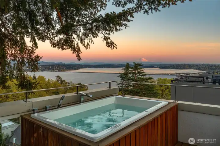 Walkout to upper deck soaking tub