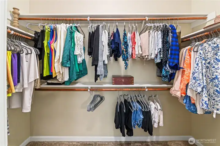 Generous walk-in closet.