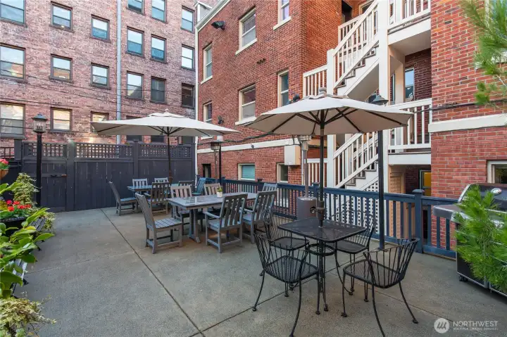 Community BBQ and dining area