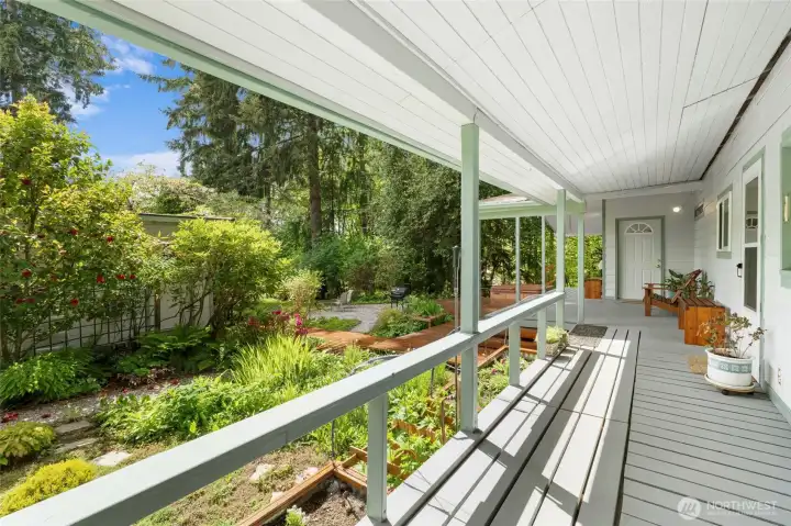 Covered wrap around deck