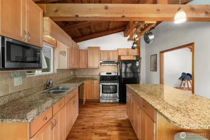 Granite counters with large island