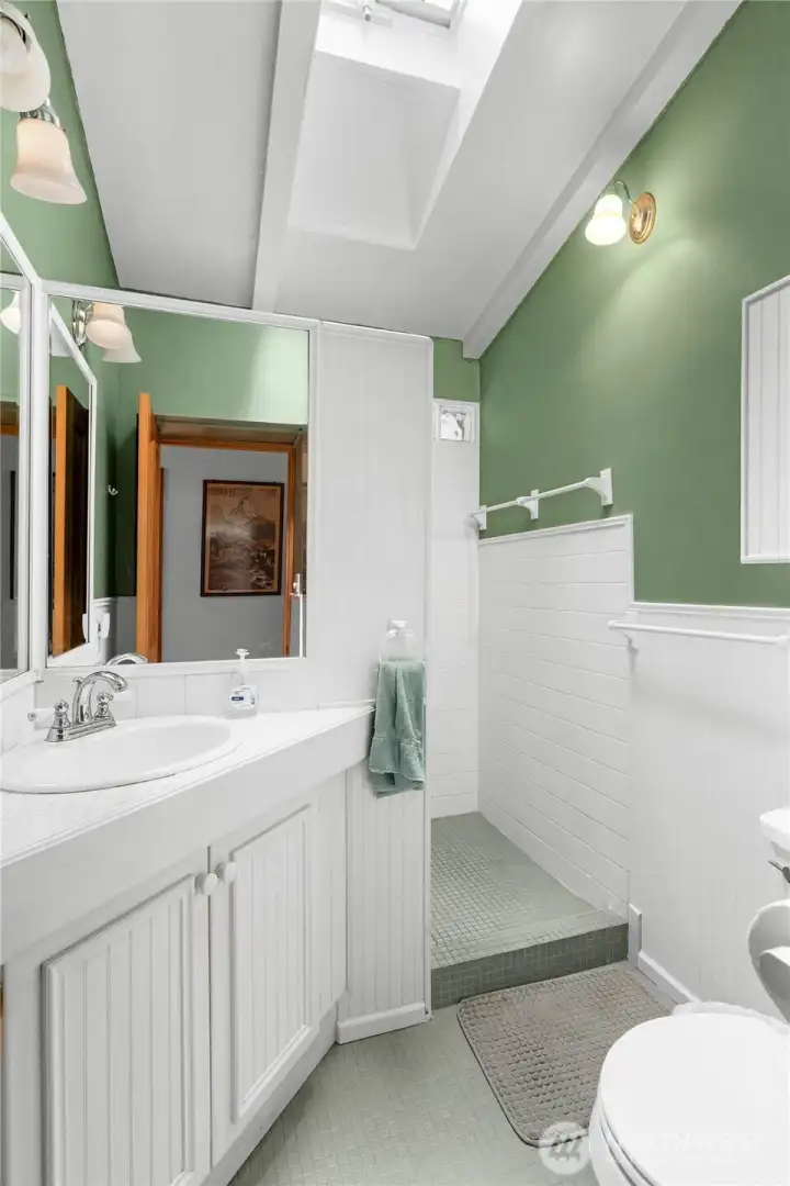 Guest Bathroom with beautiful Tile floors