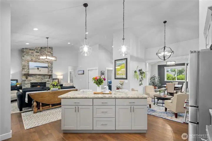 HUGE granite kitchen island...