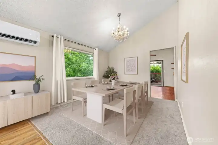 Dining room staged