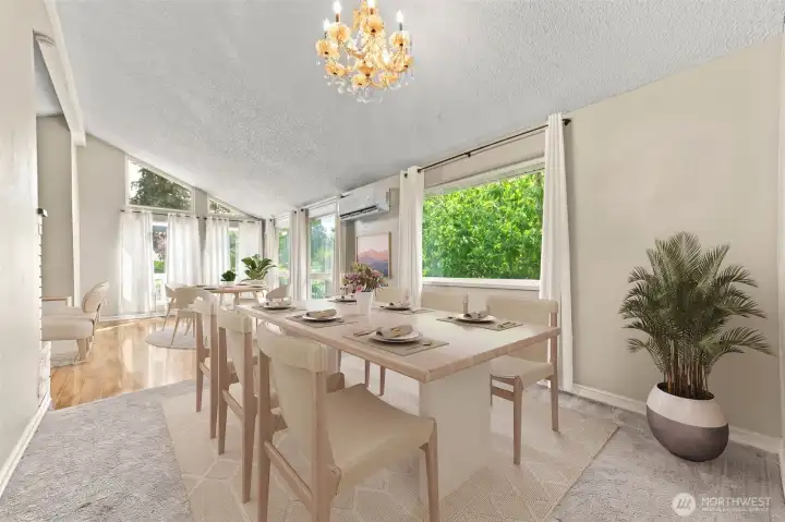 Dining room staged