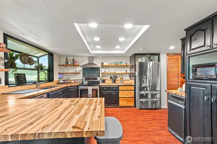 Kitchen with butcher block