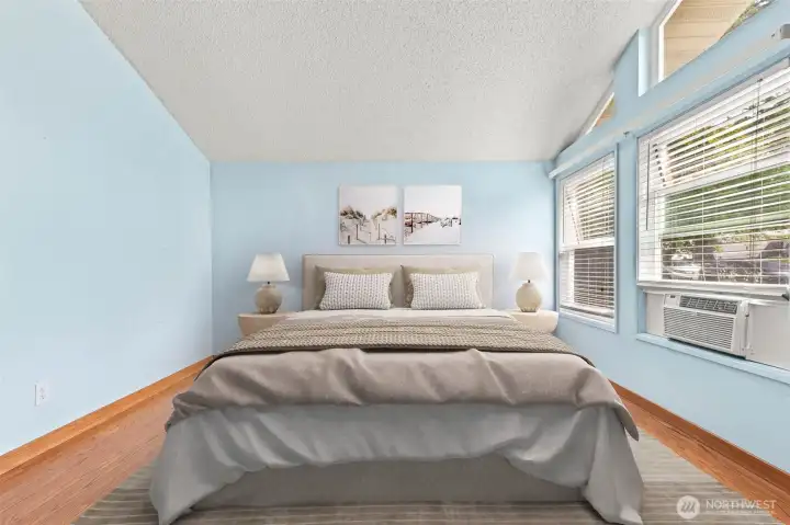 Master bed staged
