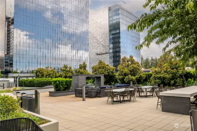 Outdoor common area for lounging & dining