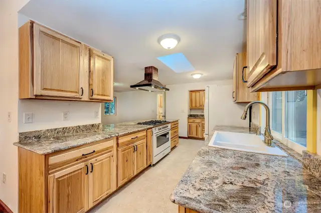 New slab granite counters.