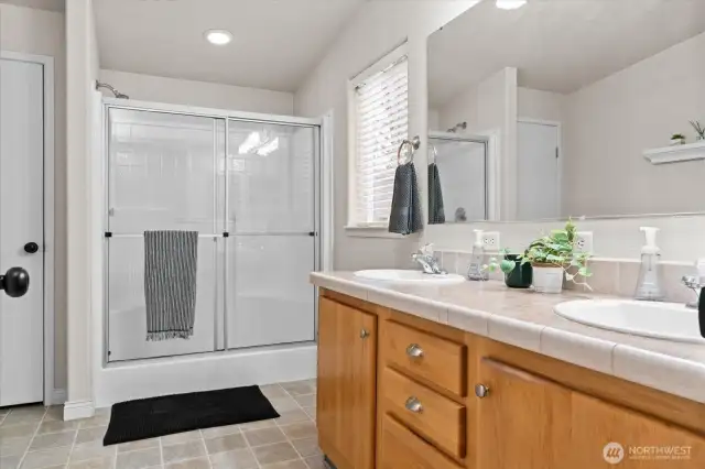 Primary bath with walk-in shower