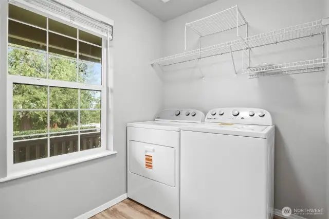 Large laundry room with new washer/dryer
