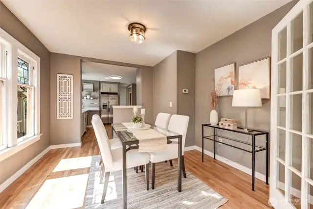 Dining Room with Kitchen in background