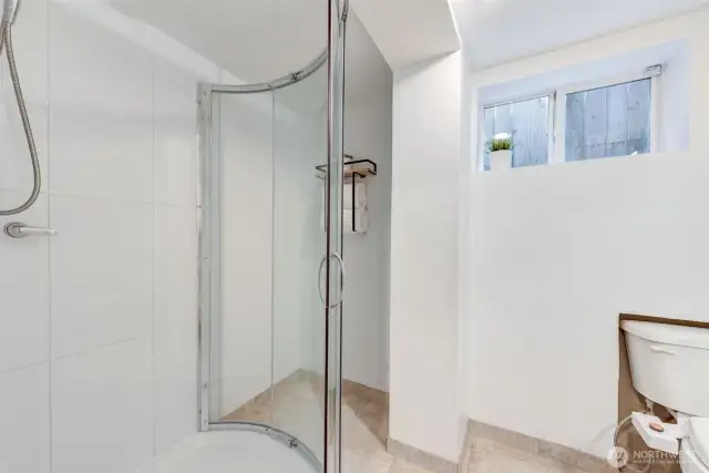 Updated Shower and Bath on Lower level