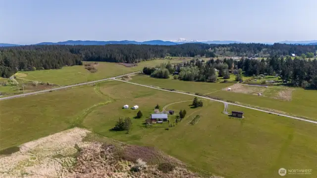 Aerial of the 15 acres looking NW toward Mt. Baker