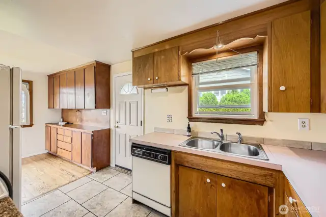 Kitchen with back door