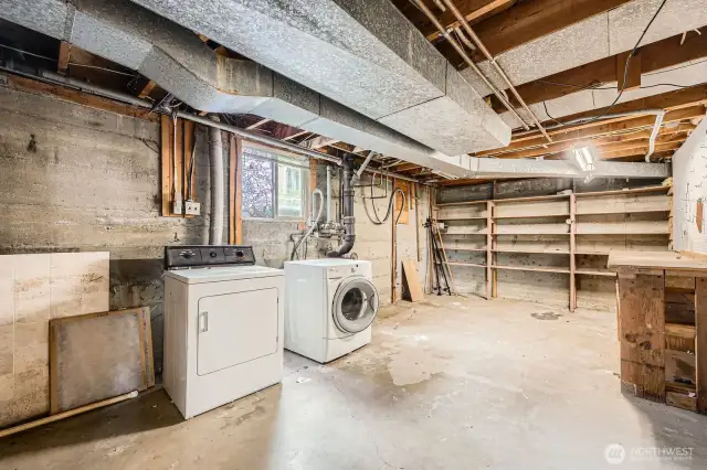 Lower level Utility area with shop space
