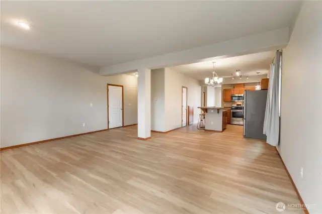 Family Room, Dining area and kitchen