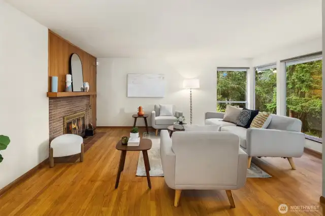 Living Room - Wood Burning Fire Place
