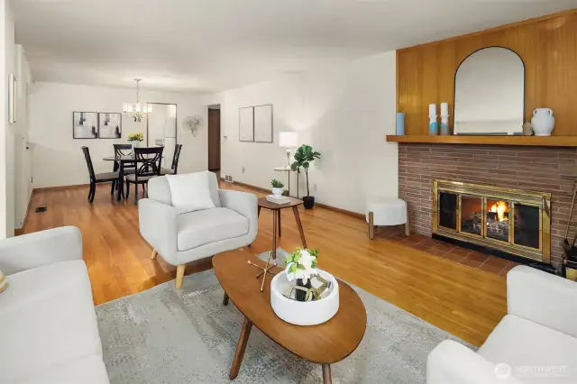Living Room - Wood Burning Fire Place