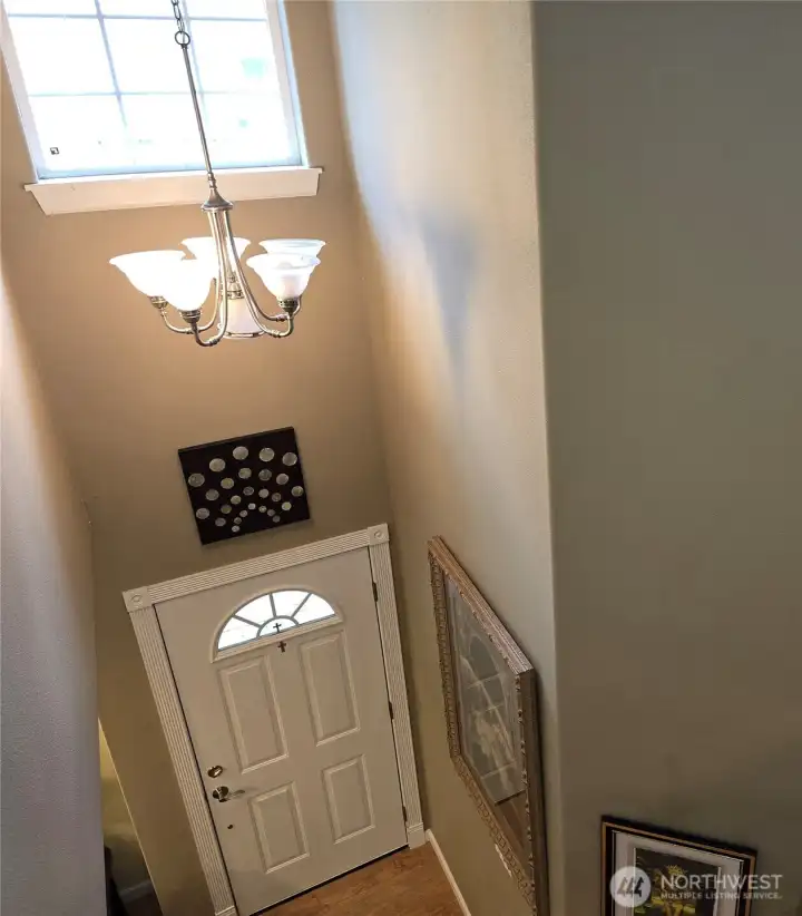 Chandelier and Vaulted Entryway