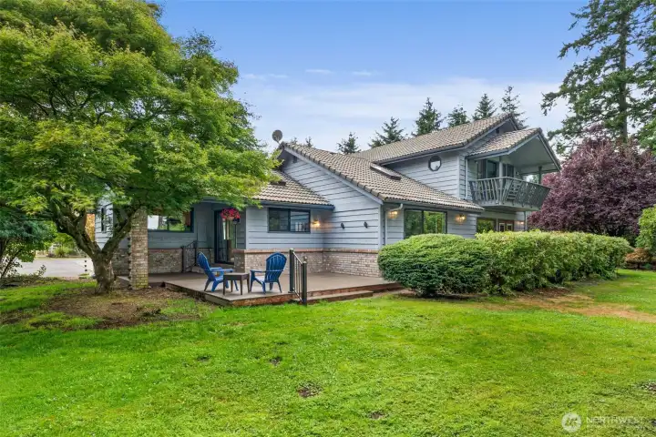 Backyard with Covered Patio and Deck.