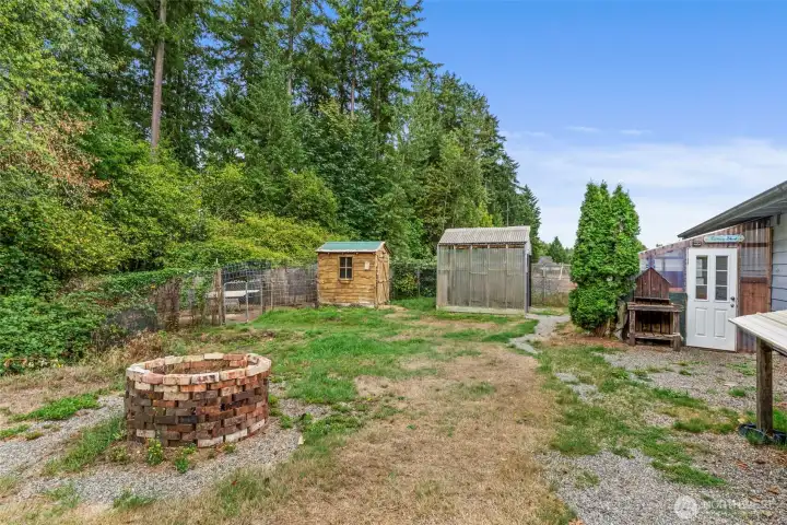 Chicken Coop and Garden Entrance with Green House.