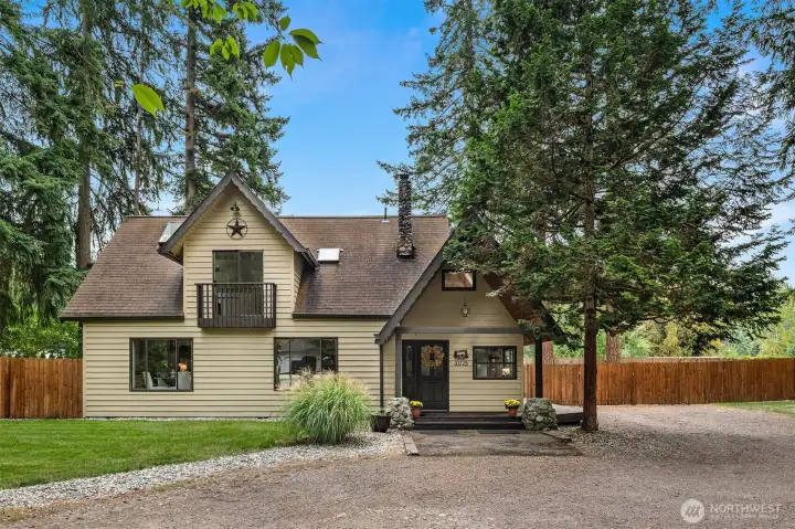 Welcome to your Storybook Chaley-Stlye Home on 1+ Scenic Acre!