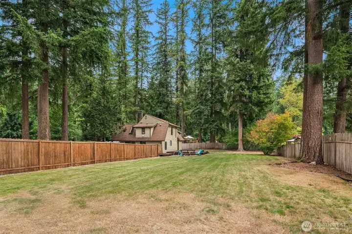 Fully usable, level and fenced back yard.