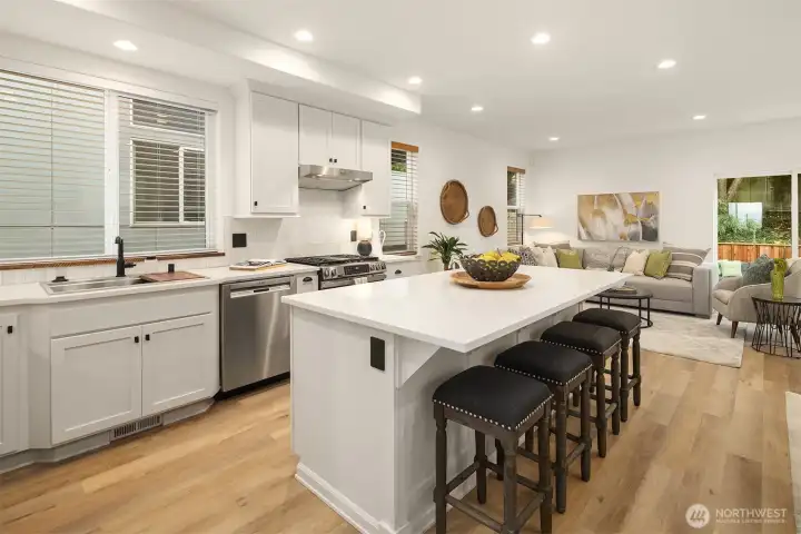 Chef's Kitchen with Gas Cooktop, Wine Fridge, Double Oven