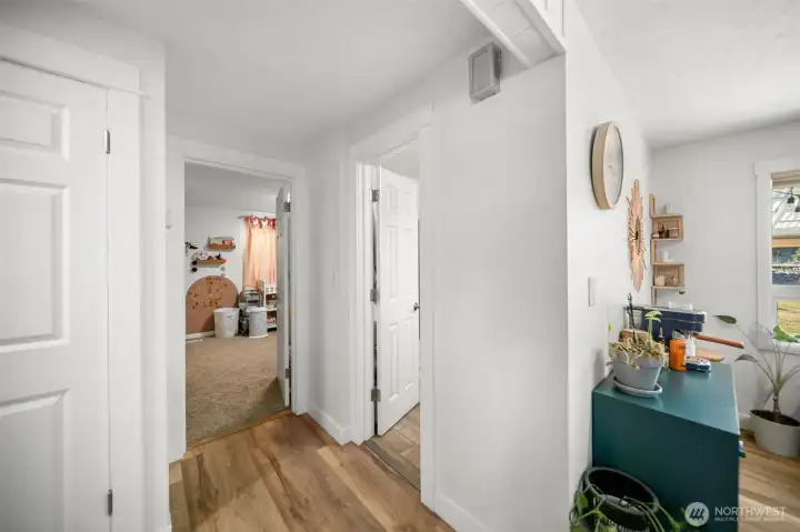 Entry closet, full bath and bedroom 2