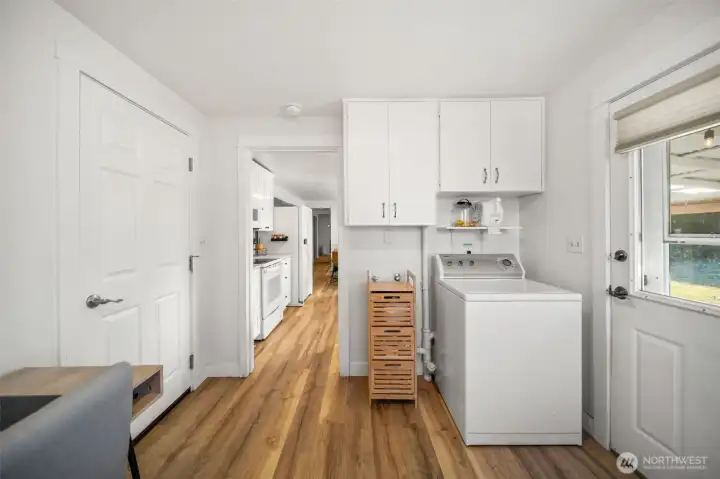 Access to the garage and backyard from the laundry/mud room