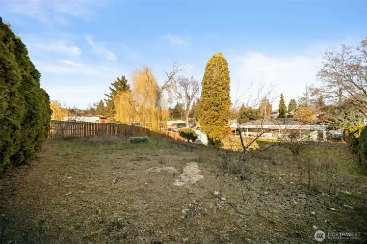 Back of property looking towards home. Terraced garden space