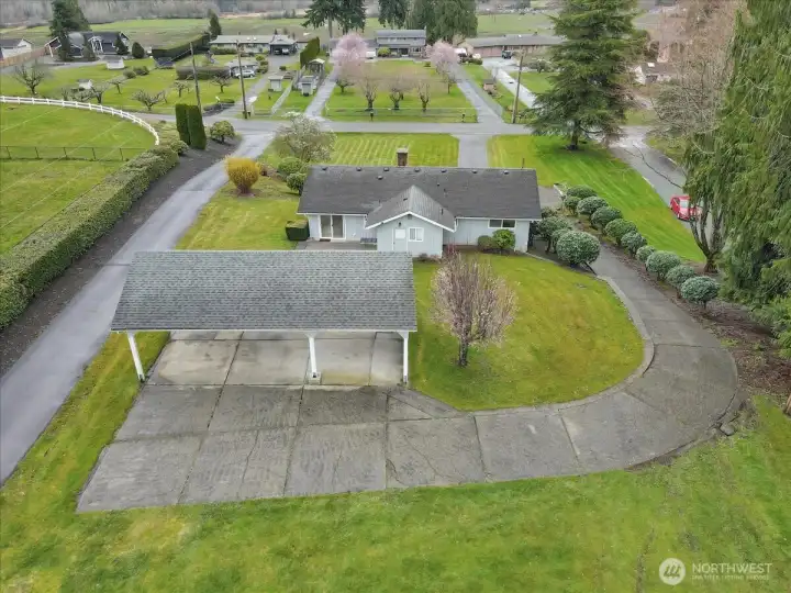 Arial, back of home and driveway