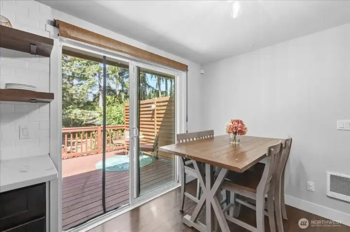 Dining area located just off the kitchen. Dining area located just off the kitchen.