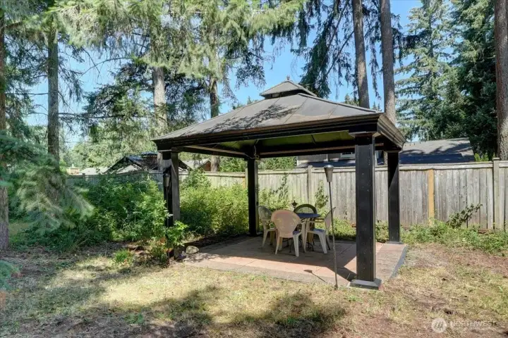 Enjoy outdoor gatherings in the inviting gazebo, offering a wonderful space for entertaining. Enjoy outdoor gatherings in the inviting gazebo, offering a wonderful space for entertaining.