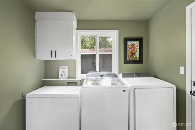 LAUNDRY ROOM WITH NEW WASHER AND DRYER