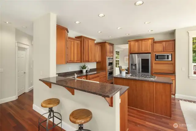 View of the kitchen.