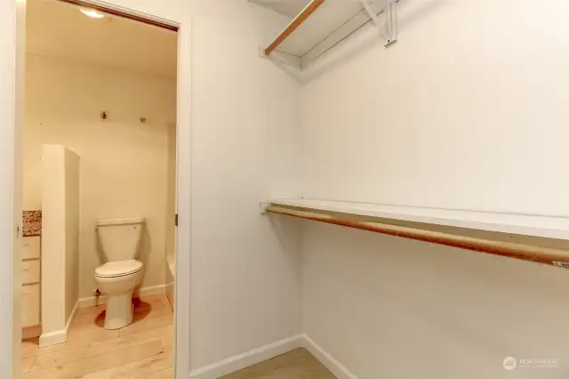 Primary Walk In Closet with Adjoined Bath