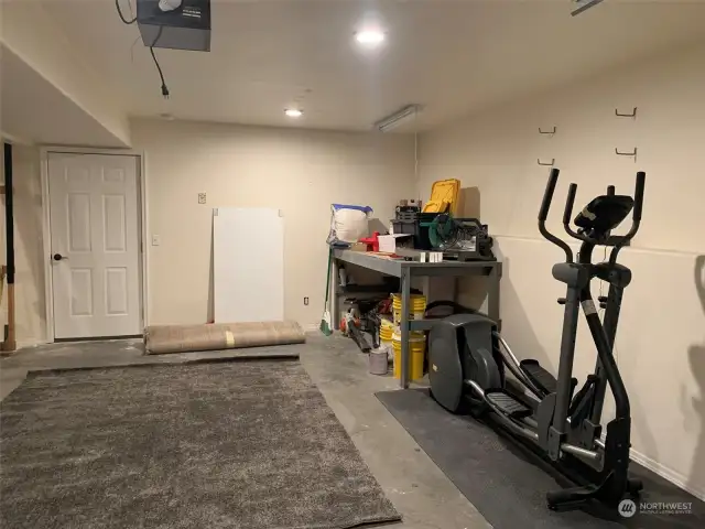 Garage work bench area