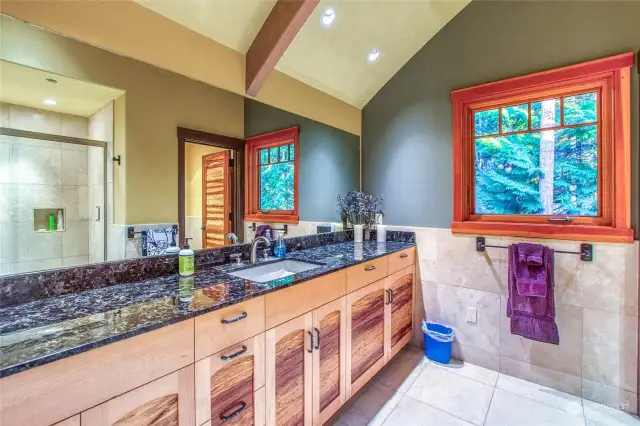 Private bath for the second floor, north guest bedroom.