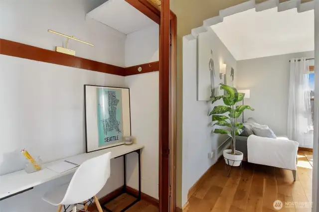 Fancy a desk or storage? There is also a storage unit with the condo in the building.