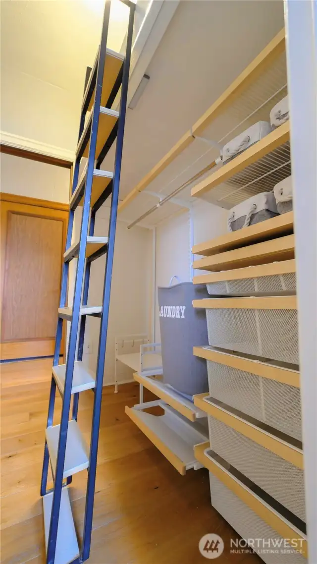 Storage or another sleeping area in the bunkbed.