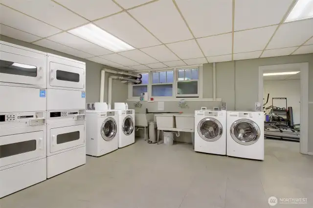 Laundry and workout room are on same floor. But faraway enough not to hear.