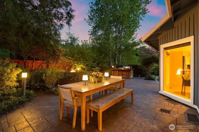 Patio with Plumbed BBQ and Firepit.