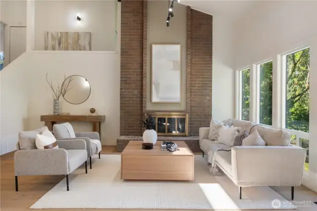 ~22 foot vaulted ceilings.