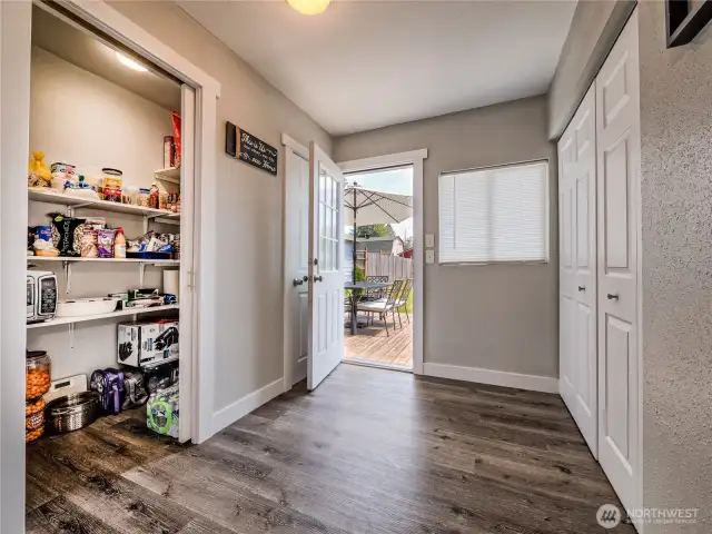 Pantry with backyard access