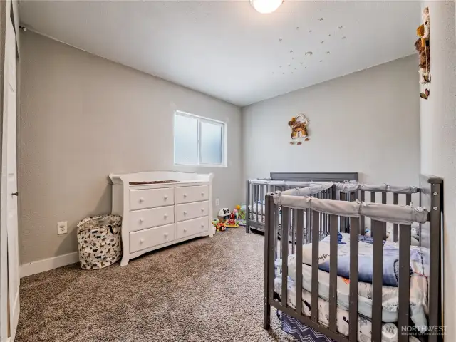 Comfortable bedroom can be used as office or play area