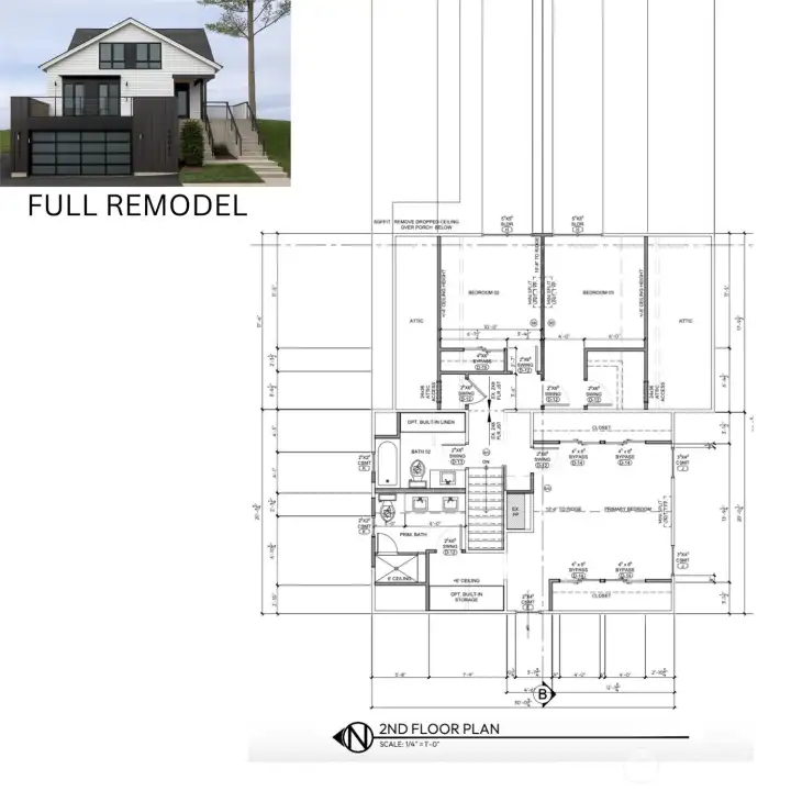 THIS IS RENDERING REPRESENTS THE RENOVATION OF EXISTING STRUCTURE OPTION. Second level floorplan