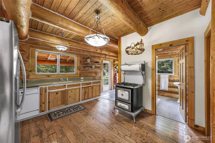 Tile walkway invites you into the kitchen