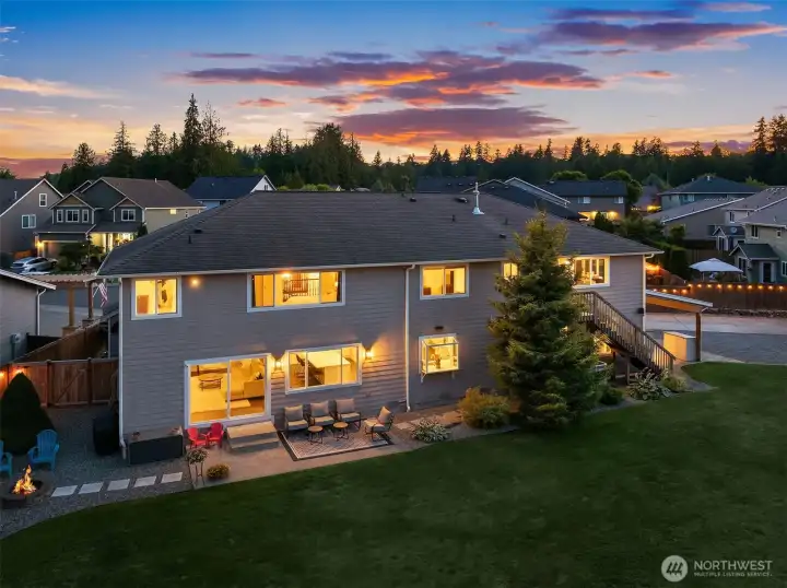The patio has a dedicated natural gas line to connect to a BBQ grill